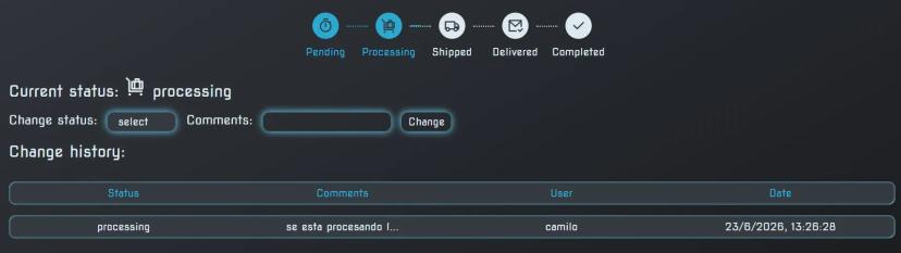 13. Cambiar el Estado de una Orden